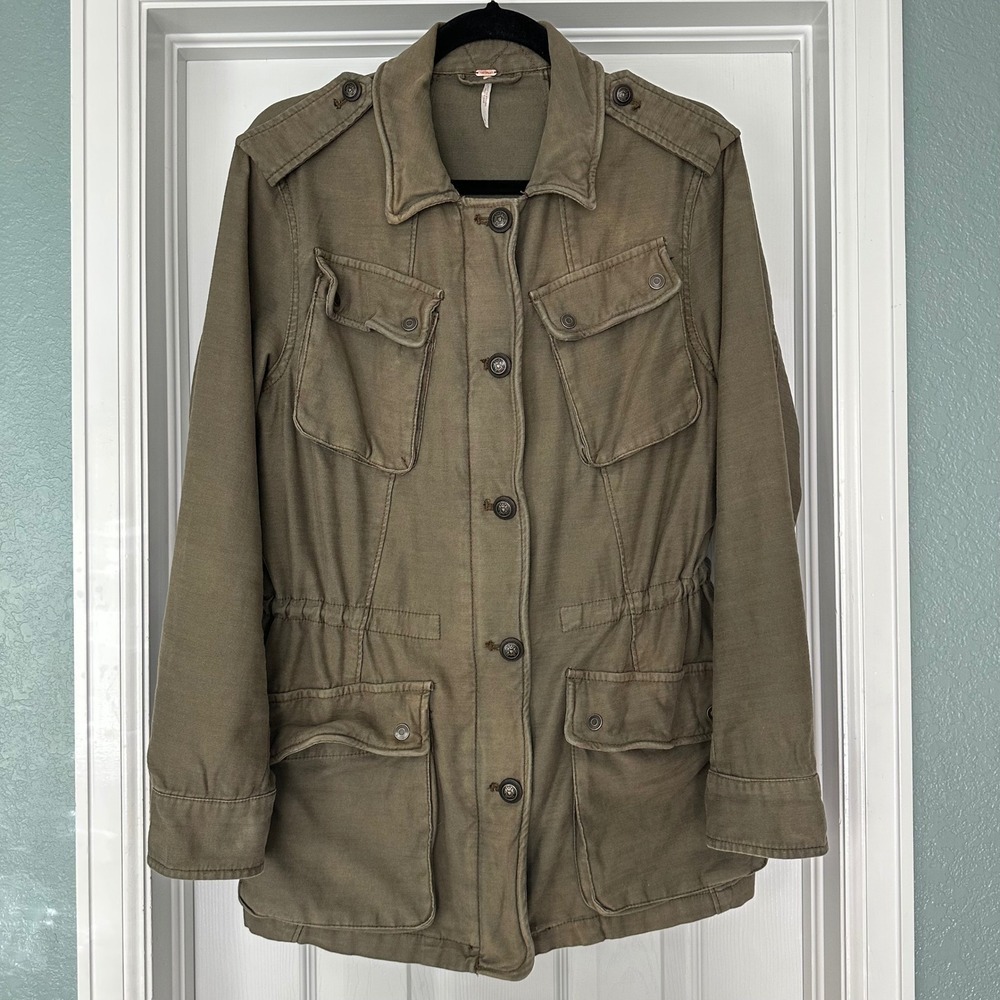Free People Not Your Brother's Surplus Military Jacket Utility Boho Grunge Sz M - Picture 4 of 14